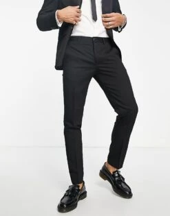 Jack & Jones Premium Slim Suit Trousers In Black For Men
