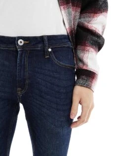 Jack & Jones Intelligence Liam Skinny Fit Jeans In Mid Blue Wash For Men Blue Denim -Men Style Shop 202078705 5