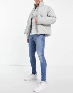 Jack & Jones Intelligence Tom Spray On Skinny Fit Jeans In Blue For Men Blue Denim -Men Style Shop 202078872 1 bluedenim 1