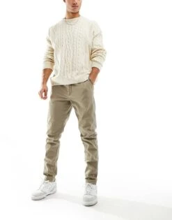 Jack & Jones Intelligence Slim Fit Chinos In Sand For Men Beige -Men Style Shop 202079409 3