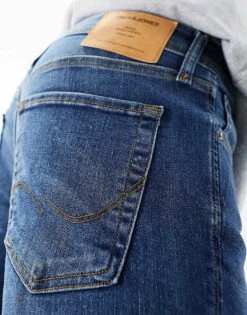 Jack & Jones Intelligence Liam Skinny Fit Stretch Jeans In Mid Blue For Men Blue Denim -Men Style Shop 202083762 4