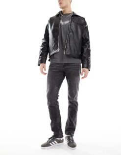 Jack & Jones Intelligence Glenn Slim Tapered Fit Jeans In Black Wash For Men Black Denim -Men Style Shop 202084318 2