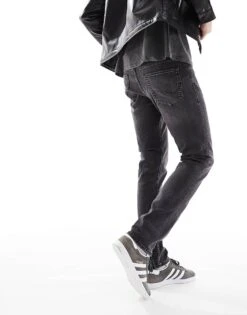 Jack & Jones Intelligence Glenn Slim Tapered Fit Jeans In Black Wash For Men Black Denim -Men Style Shop 202084318 3