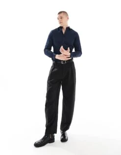 Jack & Jones Premium Slim Fit Shirt In Navy For Men Navy Blazer -Men Style Shop 202355336 3