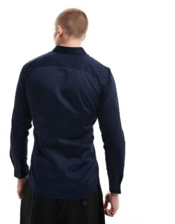 Jack & Jones Premium Slim Fit Shirt In Navy For Men Navy Blazer -Men Style Shop 202355336 4