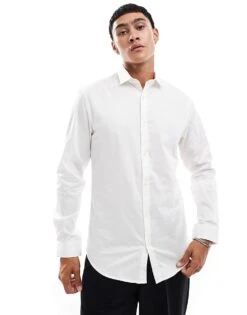 Jack & Jones Premium Slim Fit Shirt In White For Men -Men Style Shop 202355344 1 white 1