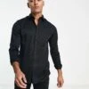 Jack & Jones Premium Super Slim Fit Stretch Smart Shirt In Black For Men -Men Style Shop 202681134 1 black