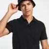 Jack & Jones Essentials Slim Fit Pique Logo Polo In Black For Men -Men Style Shop 202851400 1 black