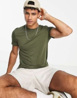 Jack & Jones Essentials T-shirt In Cotton With Crew Neck In Khaki - MGREEN For Men Olive Night -Men Style Shop 202857098 3