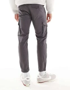 Jack & Jones Intelligence Cuffed Cargo Trouser In Grey For Men Asphalt -Men Style Shop 202950061 3