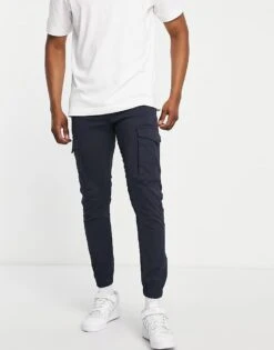 Jack & Jones Intelligence Slim Fit Cargos With Cuff In Navy For Men Navy Blazer -Men Style Shop 202950487 1 navyblazer 1