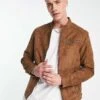 Jack & Jones Essentials Biker Jacket In Faux Suede Tan For Men Cognac -Men Style Shop 202954341 1 cognac