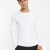 Jack & Jones Essentials Long Sleeve T-shirt In White For Men Opt White