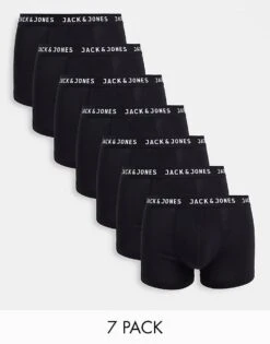 Jack & Jones 7 Pack Trunks In Black For Men