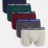 Jack & Jones 5 Pack Trunks In Multi For Men Dark Grey Melange