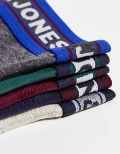 Jack & Jones 5 Pack Trunks In Multi For Men Dark Grey Melange -Men Style Shop 202998236 4