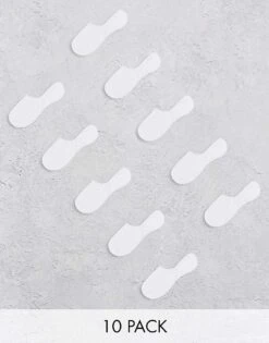 Jack & Jones 10 Pack Invisible Socks In White For Men -Men Style Shop 202999400 1 white 1