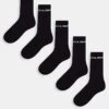 Jack & Jones 5 Pack Logo Sports Socks In Black For Men