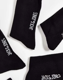 Jack & Jones 5 Pack Logo Sports Socks In Black For Men -Men Style Shop 203000694 2