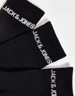 Jack & Jones 5 Pack Logo Sports Socks In Black For Men -Men Style Shop 203000694 3