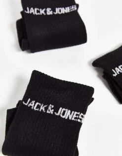 Jack & Jones 5 Pack Logo Sports Socks In Black For Men -Men Style Shop 203000694 4