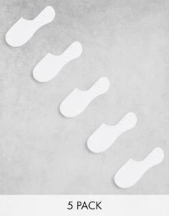 Jack & Jones Invisible Socks 5 Pack In White For Men -Men Style Shop 203000810 1 white 1
