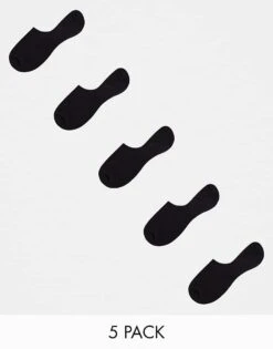 Jack & Jones Invisible Socks 5 Pack In Black For Men -Men Style Shop 203000857 1 black 1