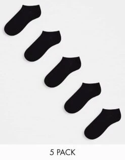 Jack & Jones Trainer Socks 5 Pack In Black For Men -Men Style Shop 203001360 1 black 1