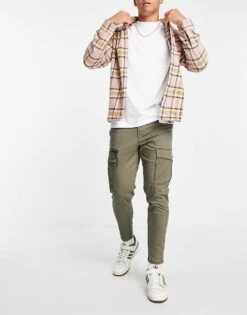 Jack & Jones Tapered Cargo Trousers In Khaki For Men 9 Jack & Jones Tapered Cargo Trousers In Khaki For Men -Men Style Shop 203568006 4