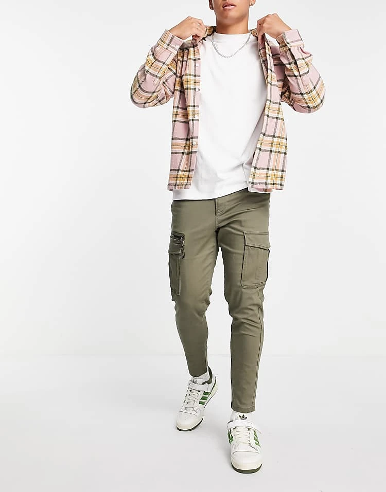 Jack & Jones Tapered Cargo Trousers In Khaki For Men 5 Jack & Jones Tapered Cargo Trousers In Khaki For Men - Image 4