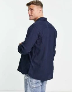 Jack & Jones Originals Flannel Shirt In Navy For Men Navy Blazer -Men Style Shop 203573684 2