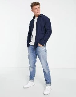 Jack & Jones Originals Flannel Shirt In Navy For Men Navy Blazer -Men Style Shop 203573684 3