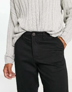 Jack & Jones Intelligence Loose Fit Chino In Black For Men -Men Style Shop 203588888 2