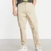 Jack & Jones Intelligence Tapered Carrot Fit Worker Trouser In Beige For Men Dune