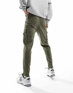 Jack & Jones Intelligence Tapered Cargo Trouser In Khaki For Men Dusty Olive -Men Style Shop 203681776 2