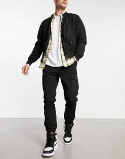 Jack & Jones Intelligence Poly Cargo Trouser In Black For Men -Men Style Shop 203682372 4