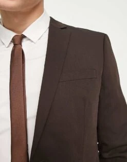 Jack & Jones Premium Super Slim Fit Suit Jacket In Chocolate For Men Black Coffee -Men Style Shop 203682925 5