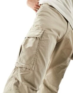 Jack & Jones Intelligence Loose Fit Washed Cargo Trouser In Beige For Men Dune -Men Style Shop 203754486 4
