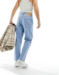 Jack & Jones Intelligence Eddie Baggy Jeans In Lightwash Blue For Men Blue Denim -Men Style Shop 204049377 3