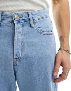 Jack & Jones Intelligence Eddie Baggy Jeans In Lightwash Blue For Men Blue Denim -Men Style Shop 204049377 4