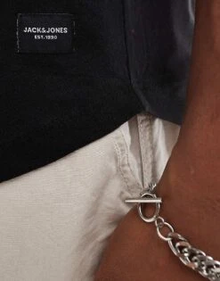 Jack & Jones Essentials Longline T-shirt With Curve Hem & Pocket In Black For Men -Men Style Shop 204245749 3