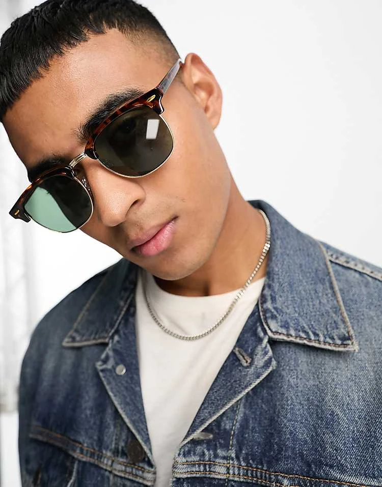 Jack & Jones Retro Frame Sunglasses In Tortoiseshell For Men Detail:j6867-00 4 Jack & Jones Retro Frame Sunglasses In Tortoiseshell For Men Detail:j6867-00 - Image 2