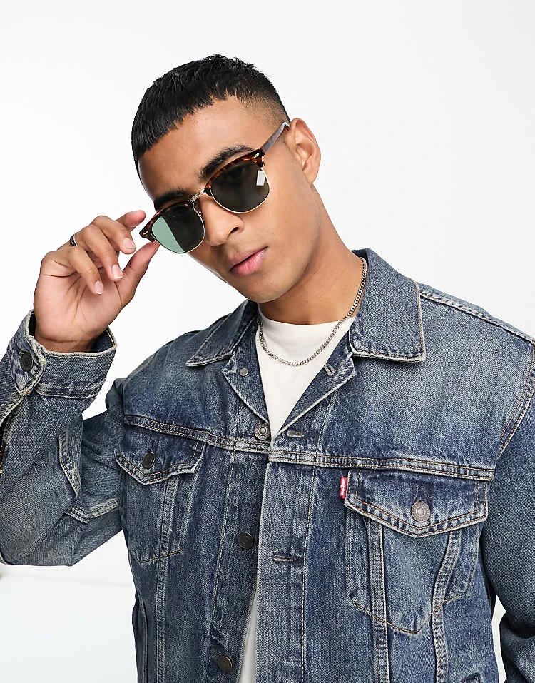 Jack & Jones Retro Frame Sunglasses In Tortoiseshell For Men Detail:j6867-00 6 Jack & Jones Retro Frame Sunglasses In Tortoiseshell For Men Detail:j6867-00 - Image 4