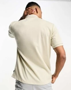 Jack & Jones Premium Textured Polo With Pocket In Beige For Men Moonstruck -Men Style Shop 204391109 2