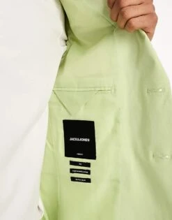 Jack & Jones Premium Slim Fit Suit Jacket In Mint For Men Celadon Green -Men Style Shop 204391410 3