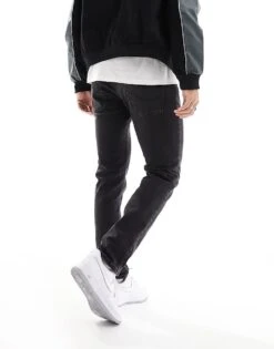 Jack & Jones Essentials Mike Tapered Fit Jean In Washed Black For Men Black Denim -Men Style Shop 204718005 3
