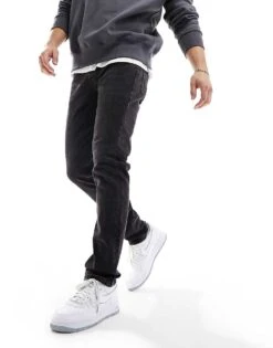 Jack & Jones Essentials Glenn Slim Fit Jean In Washed Black For Men Black Denim