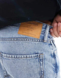 Jack & Jones Essentials Chris Straight Jean Light Wash Blue For Men Blue Denim -Men Style Shop 204718265 2