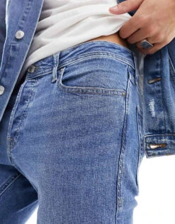 Jack & Jones Essentials Mike Tapered Fit Jean In Light Wash Blue For Men Blue Denim -Men Style Shop 204718500 2