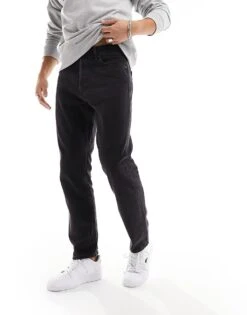 Jack & Jones Essentials Chris Straight Jean In Washed Black For Men Black Denim -Men Style Shop 204718517 5